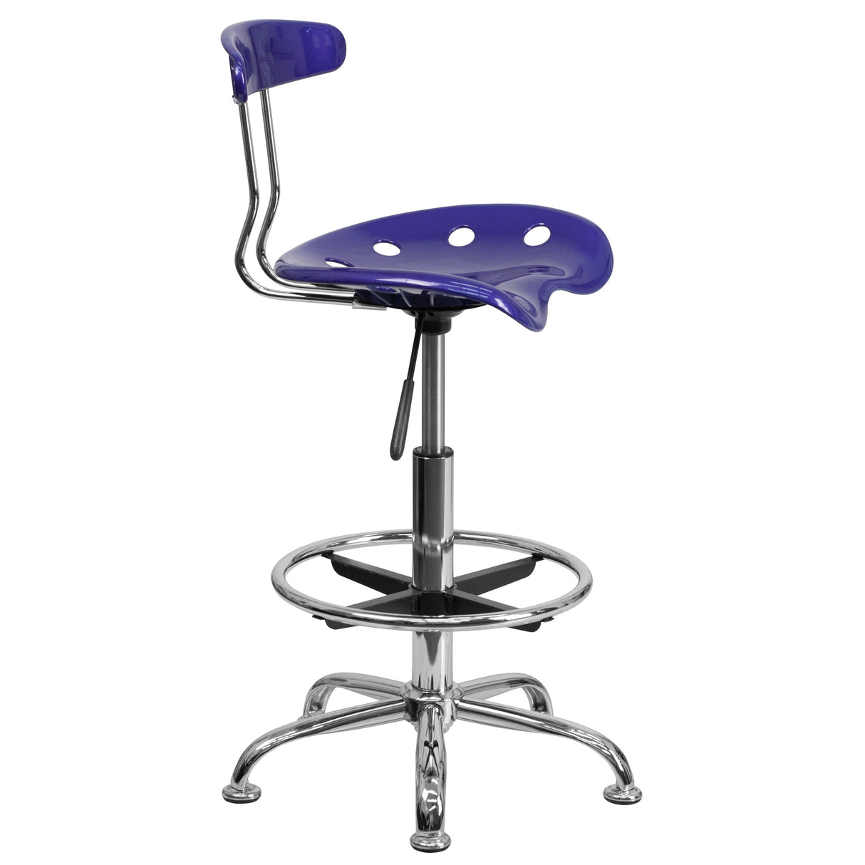 Vibrant Chrome Tractor Seat Drafting Stool