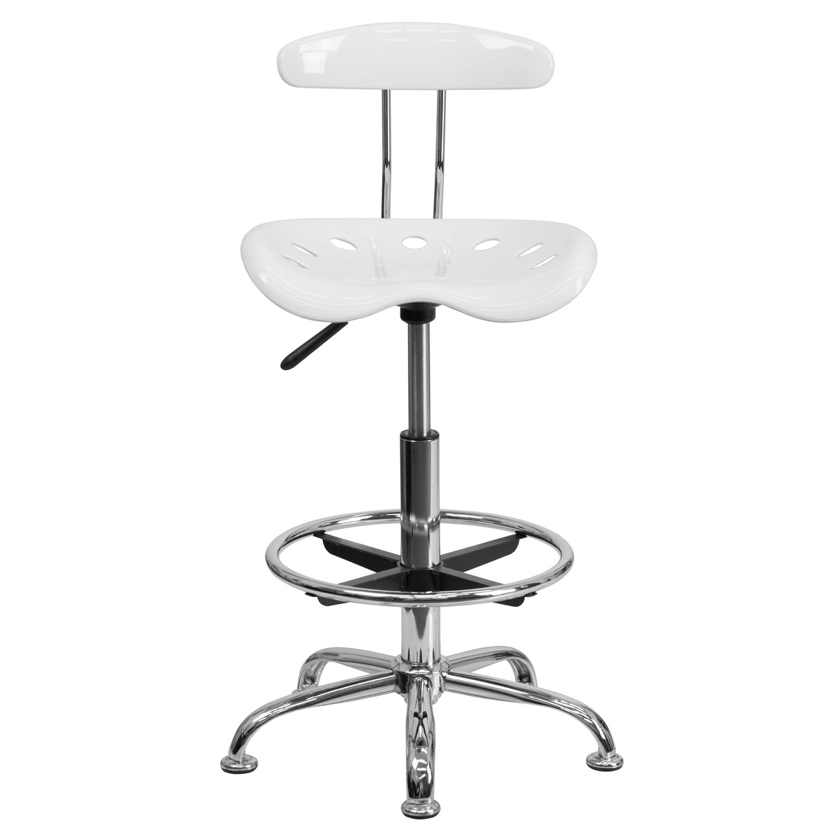 Vibrant Chrome Tractor Seat Drafting Stool