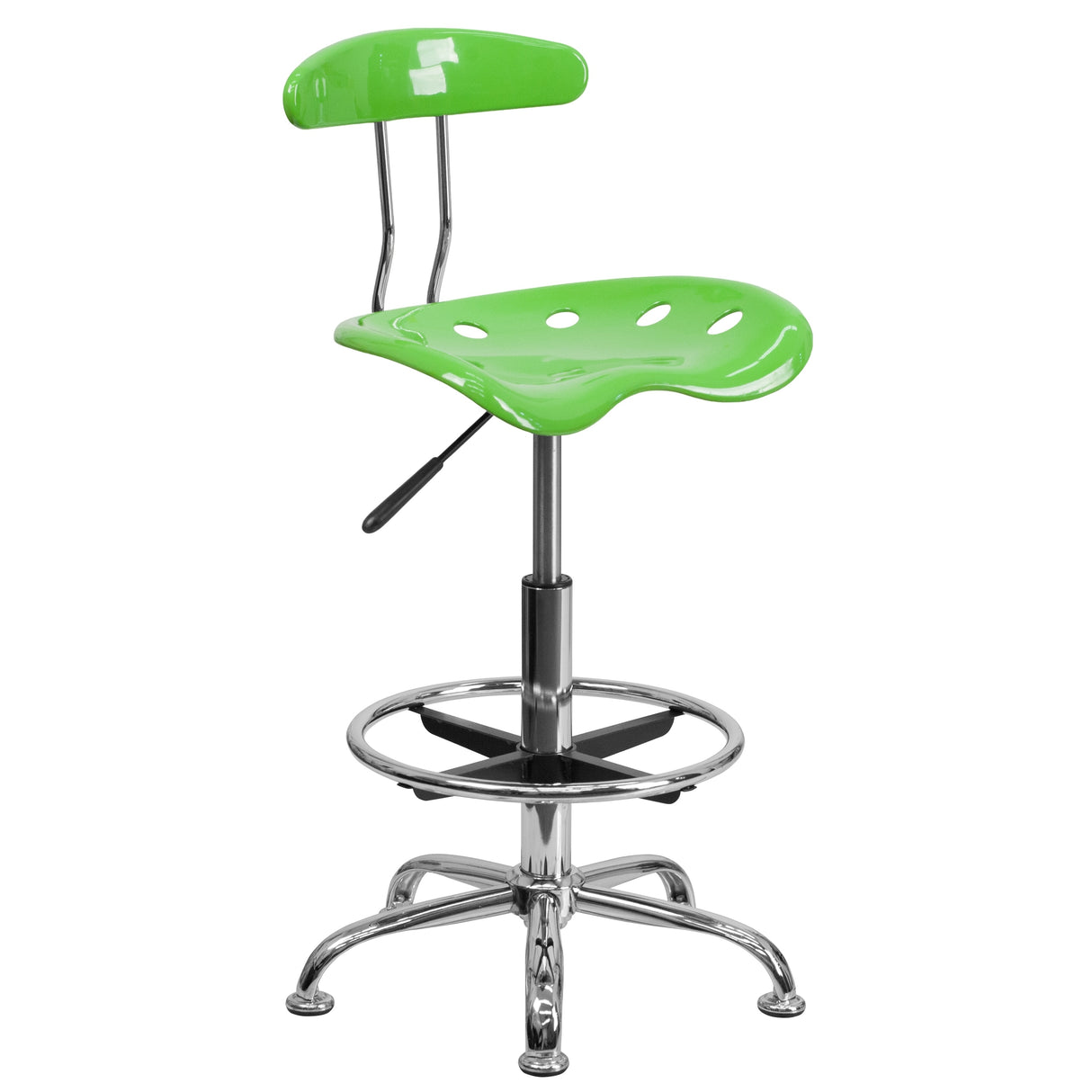 Vibrant Chrome Tractor Seat Drafting Stool