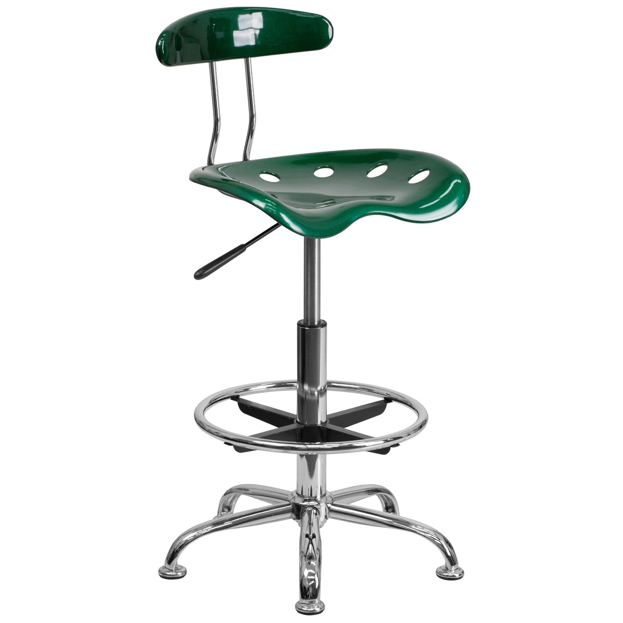 Vibrant Chrome Tractor Seat Drafting Stool