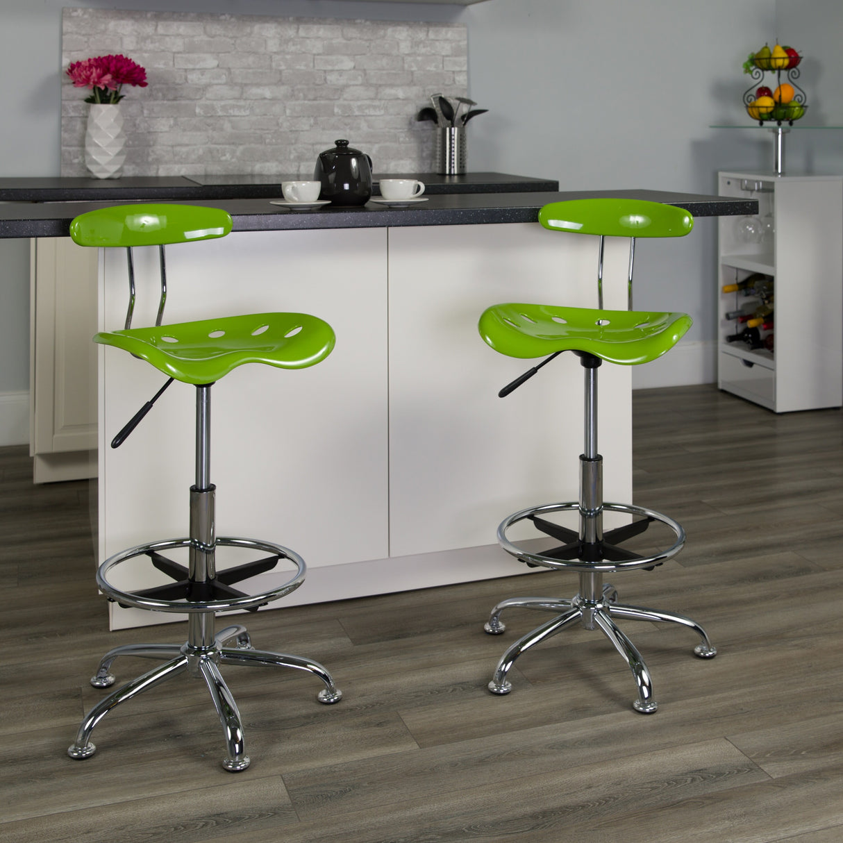 Vibrant Chrome Tractor Seat Drafting Stool