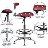 Vibrant Chrome Tractor Seat Drafting Stool