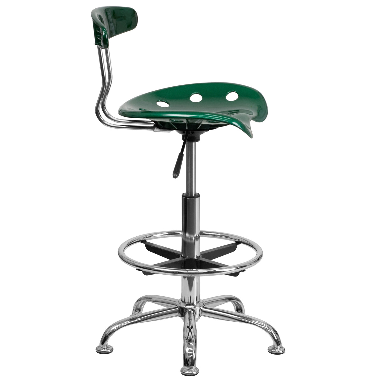 Vibrant Chrome Tractor Seat Drafting Stool