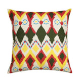 Handmade Vibrant Multicolor 'Owl' Ikat Decorative Pillow (India)
