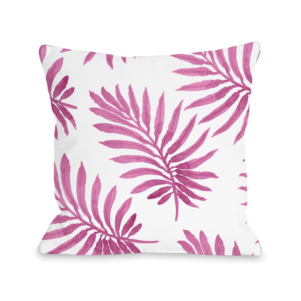 Vibrant Palm - Pink Throw Pillow