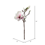 Vickerman 14" Artificial White Magnolia Pick.