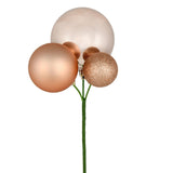 Vickerman 18" Cafe Latte Ball Ornament Christmas Pick, Set of 3