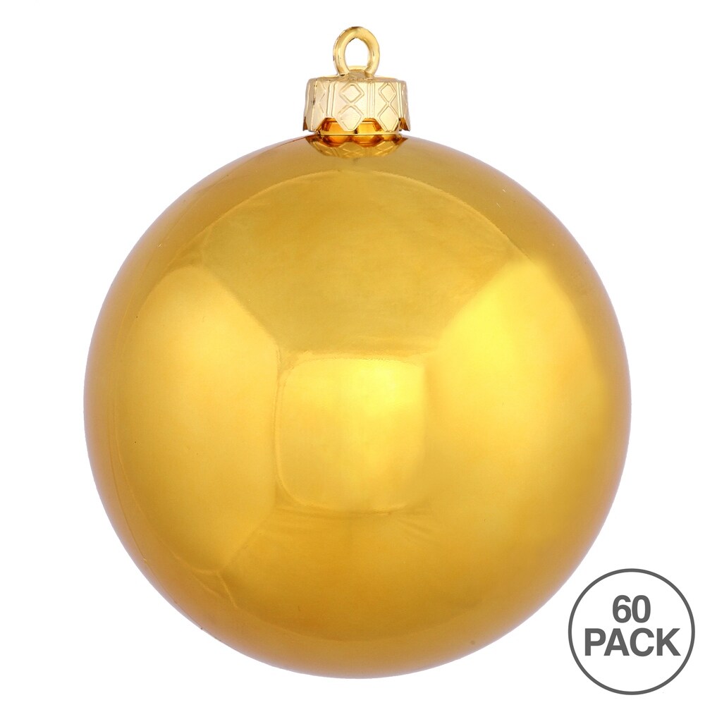 Vickerman 2.4" Antique Gold Shiny Ball Ornament, 60 per box.