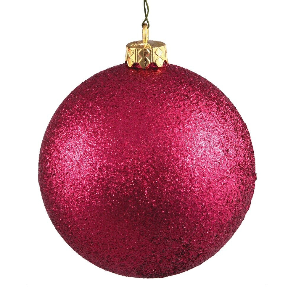 Vickerman 2.4" Wine Glitter Ball Ornament, 24 per Bag - Pink