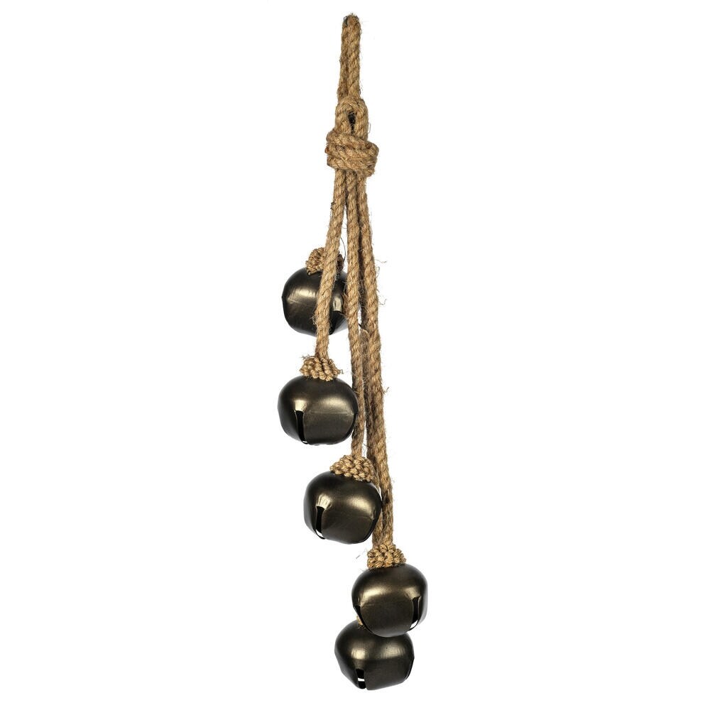 Vickerman 2" Matte Mocha Jingle Bells on Jute Cord. Includes 2 pieces per bag. - Brown