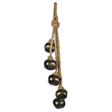 Vickerman 2" Matte Mocha Jingle Bells on Jute Cord. Includes 2 pieces per bag. - Brown