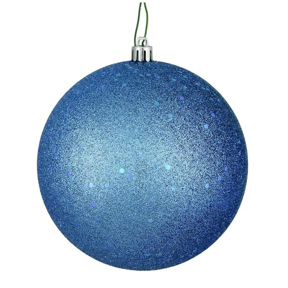 Vickerman 4.75" Periwinkle Sequin Ball Ornament, 4 per Bag - Blue