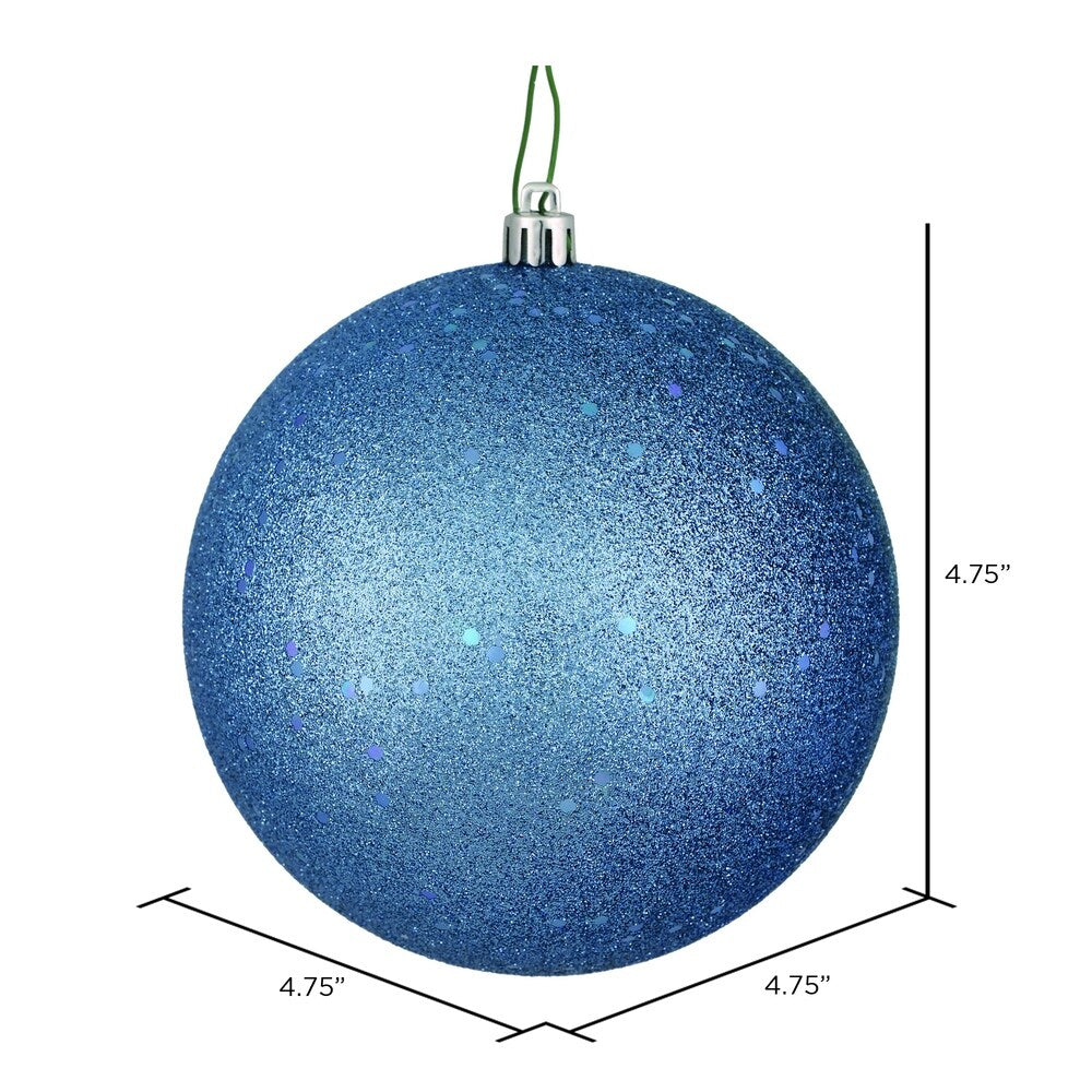 Vickerman 4.75" Periwinkle Sequin Ball Ornament, 4 per Bag - Blue