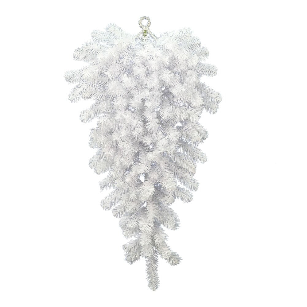 Vickerman 42" Crystal White Spruce Artificial Christmas Teardrop, Unlit