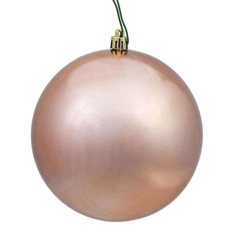 Vickerman 4" Rose Gold Shiny Ball Ornament, 6 per Bag