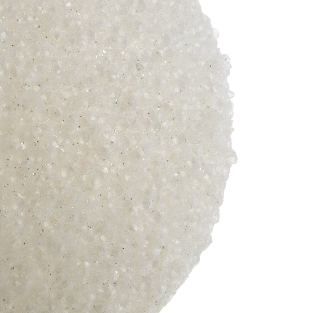 Vickerman 4" White Beaded Ball Ornament, 6 per Bag