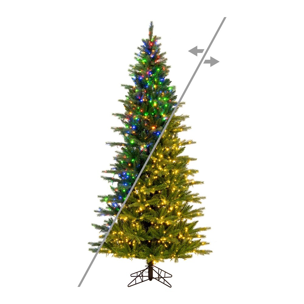 Vickerman 5.5' x 36" Brighton Pine Artificial Christmas Tree, 3mm LED Color Changing Lights
