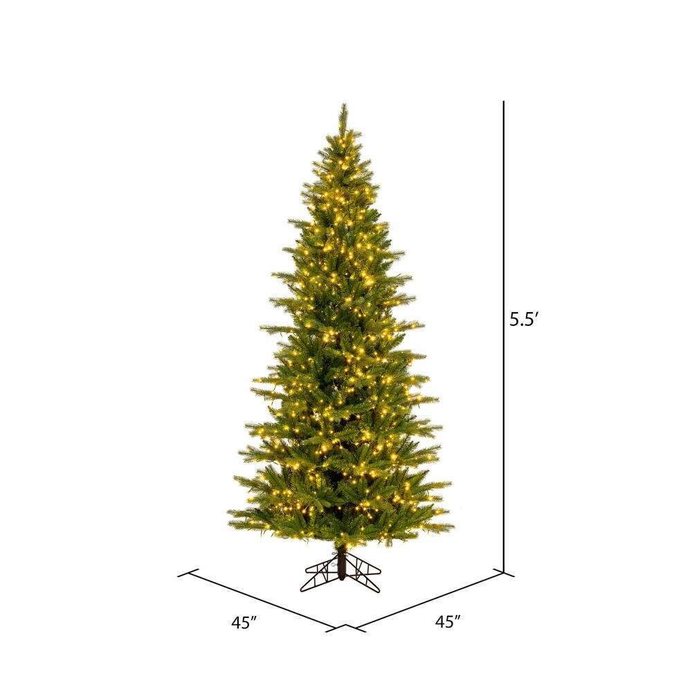 Vickerman 5.5' x 36" Brighton Pine Artificial Christmas Tree, 3mm LED Color Changing Lights