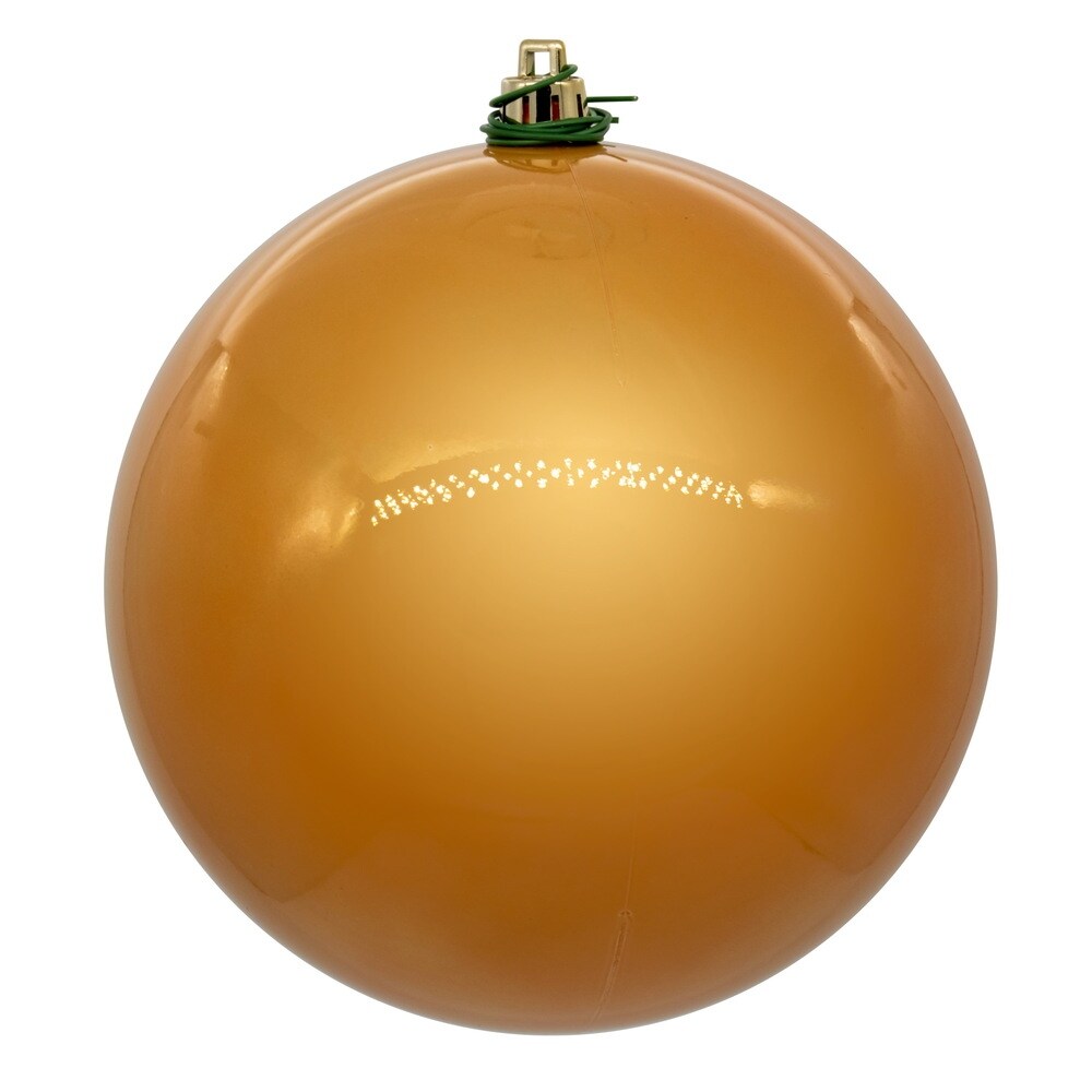 Vickerman 6" Copper-Gold Pearl UV Drilled Ball Ornament, 4 per bag.