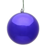 Vickerman 6" Purple Shiny Ball Ornament, 4 per Bag