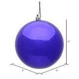Vickerman 6" Purple Shiny Ball Ornament, 4 per Bag