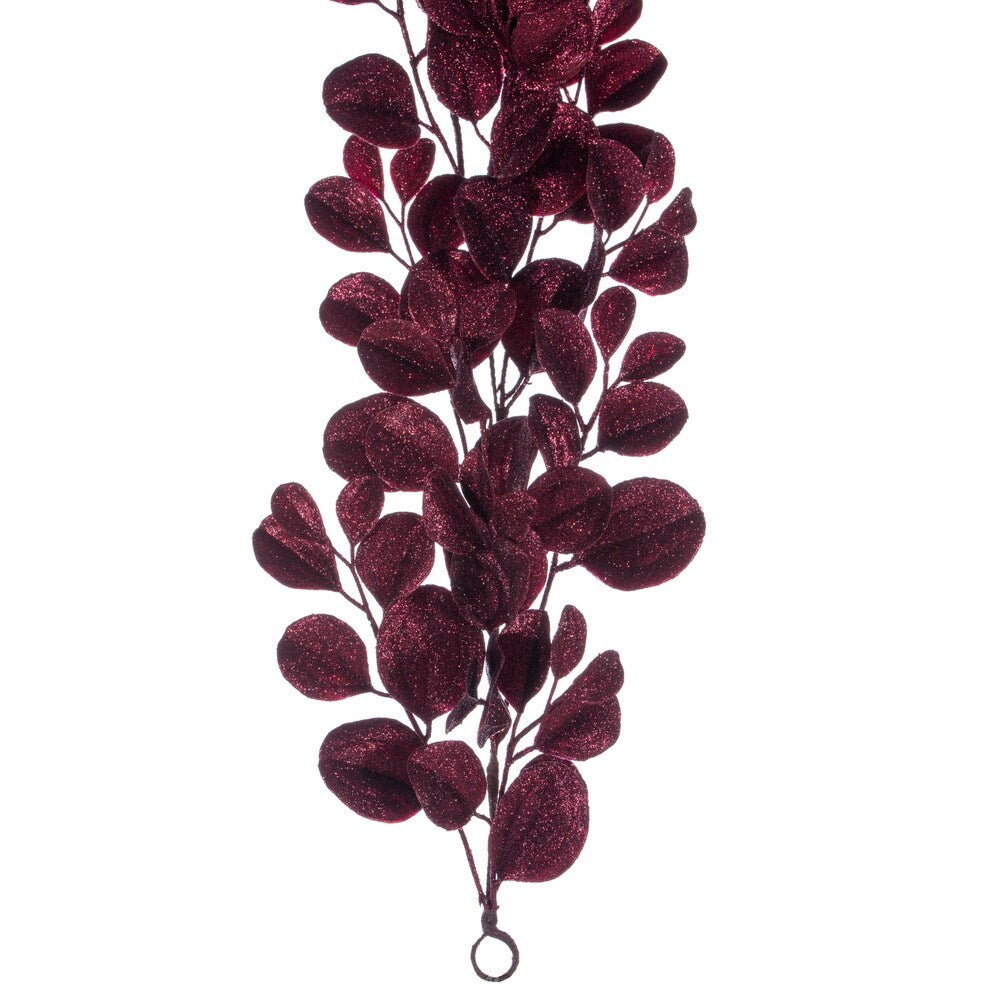 Vickerman 6' Burgundy Artificial Dogwood Glitter Garland.