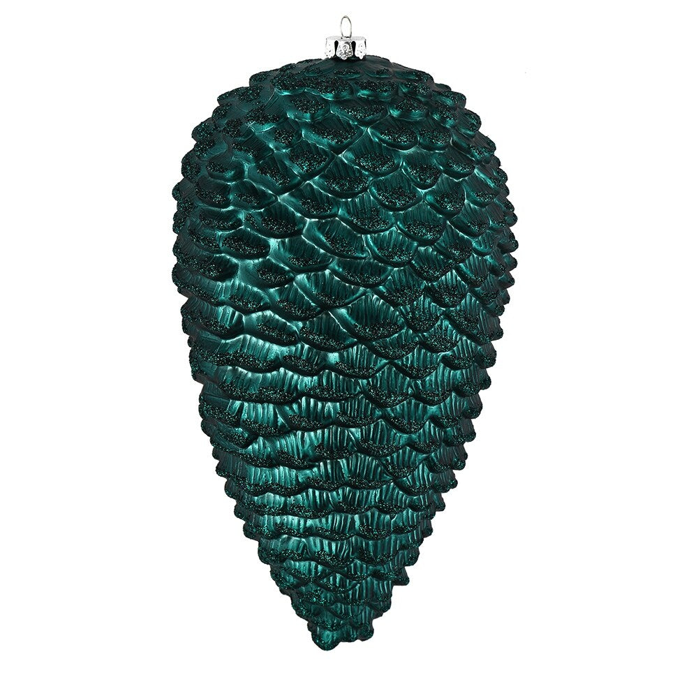 Vickerman 7" Sea Blue Matte Glitter Pinecone Christmas Ornament, 4 per set