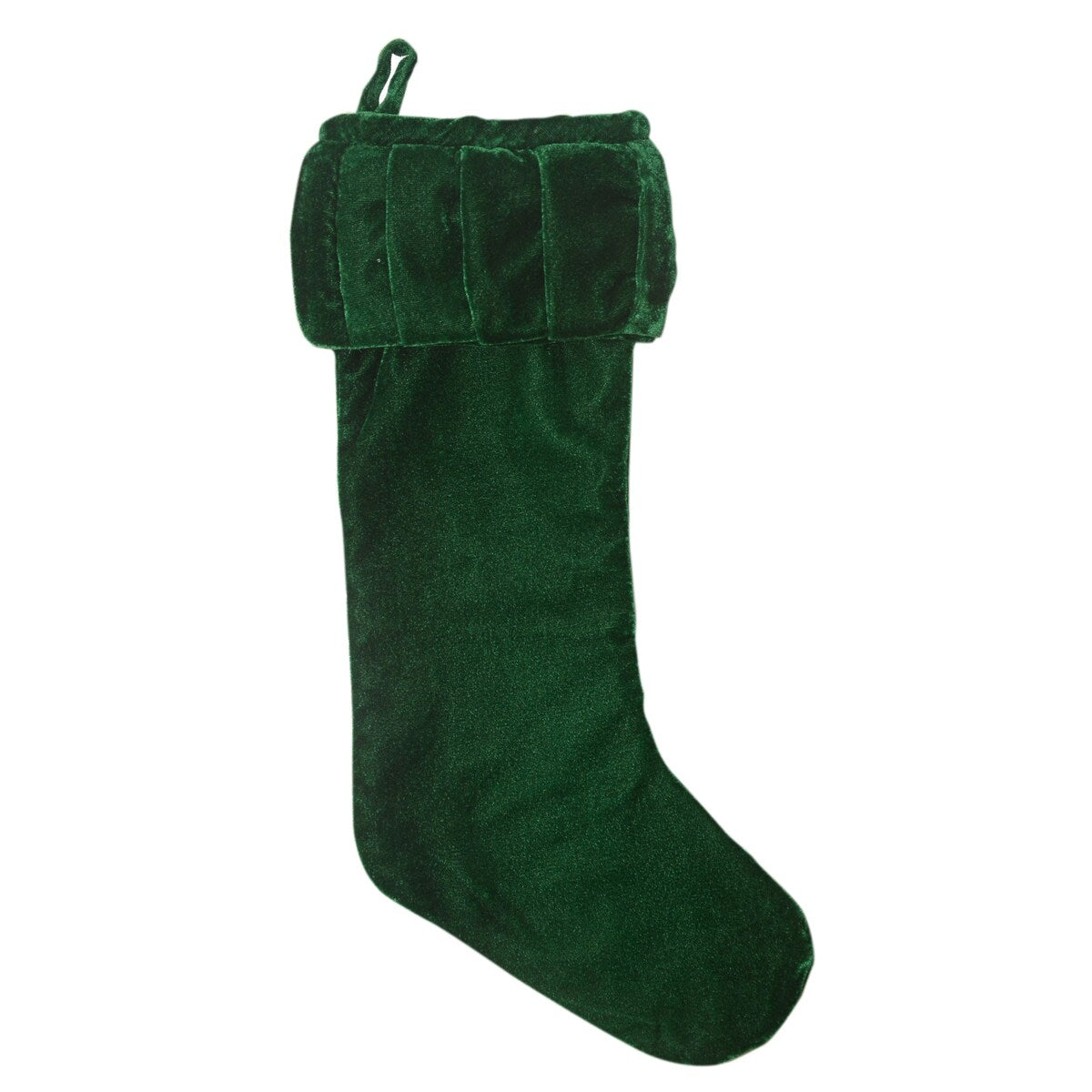 Vickerman 8" x 19" Plush Emerald Green Velvet Christmas Stocking.