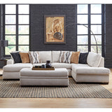 Victor 3-Piece Chaise Sectional with Ottoman, Sand