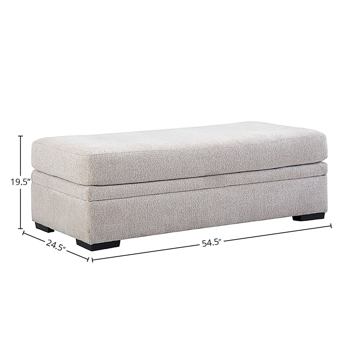Victor 3-Piece Chaise Sectional with Ottoman, Sand