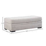 Victor 3-Piece Chaise Sectional with Ottoman, Sand
