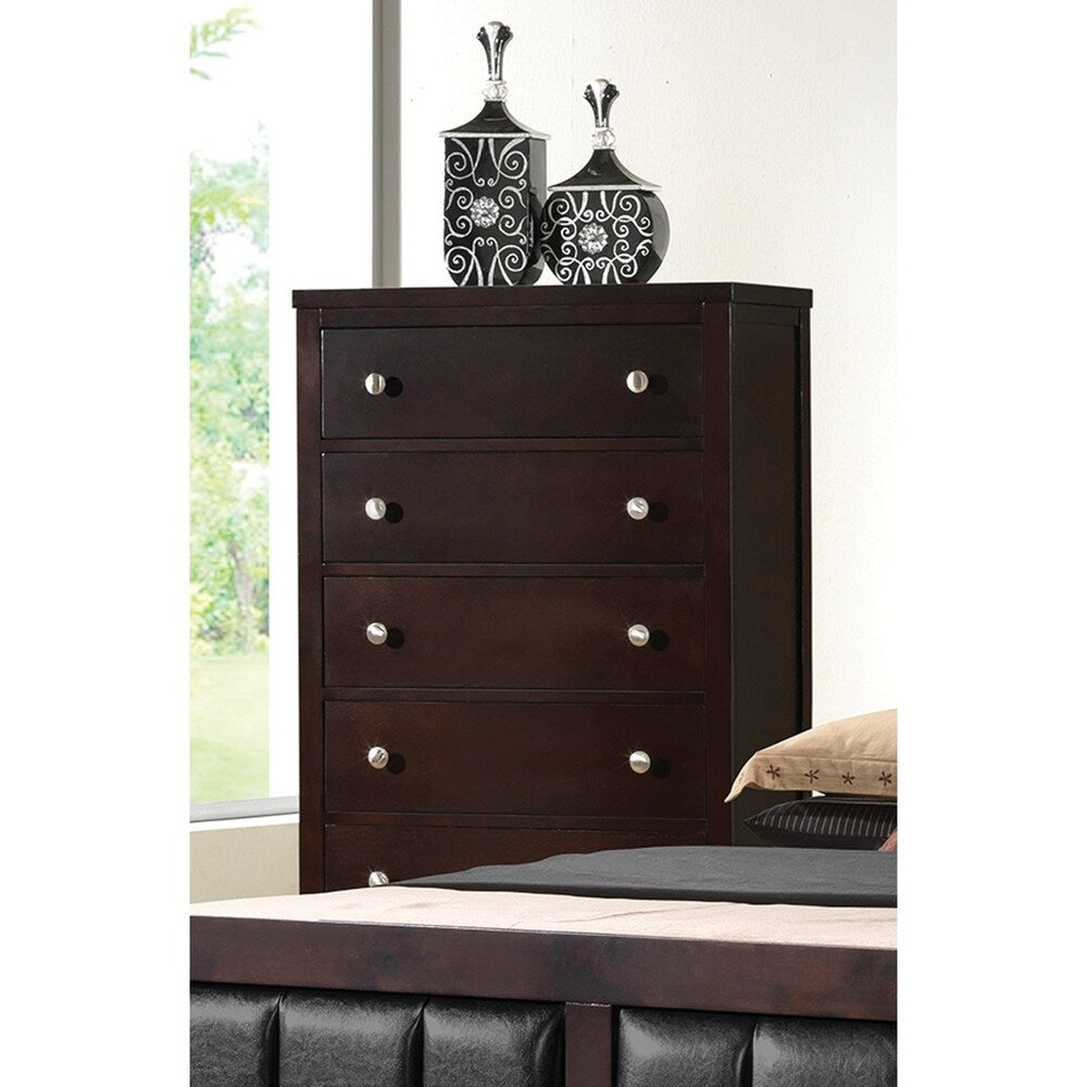 Victor Cappuccino 3-piece Upholstered Bedroom Set with Chest