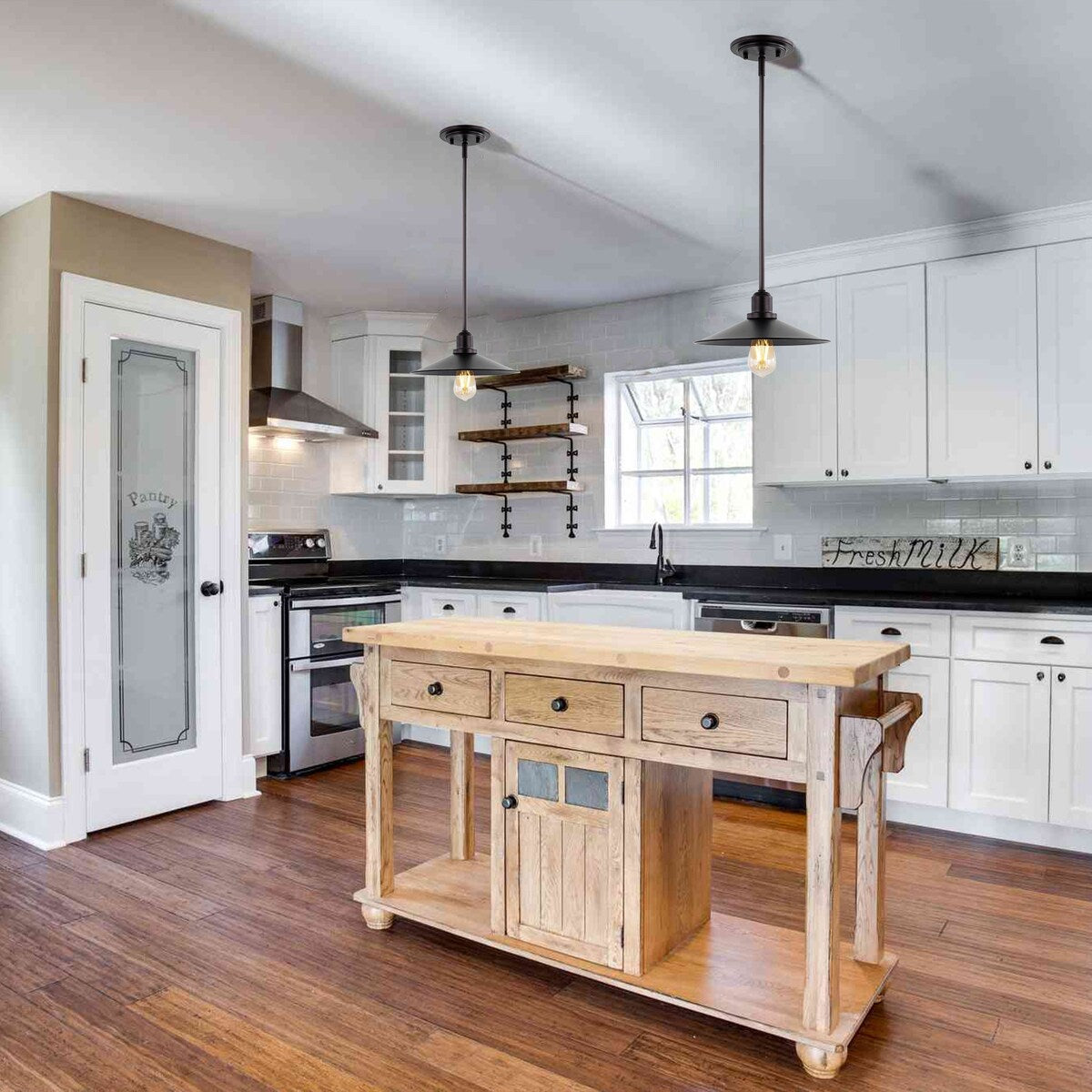 Victoria 10.5" 1-Light Bohemian Farmhouse Iron LED Pendant, Oil Rubbed Bronze by JONATHAN Y