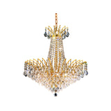 Victoria 11 light Gold Chandelier Clear Elegant Cut Crystal - One Size