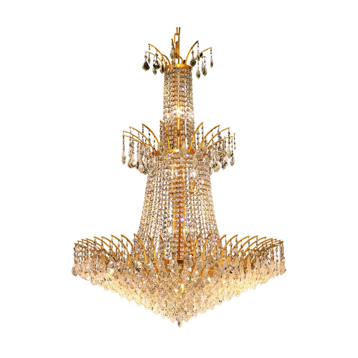 Victoria 18 light Gold Chandelier Clear SwarovskiÆ Elements Crystal - One Size
