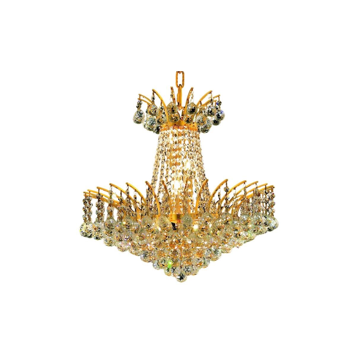 Victoria 8 light Gold Pendant Clear Royal Cut Crystal - One Size