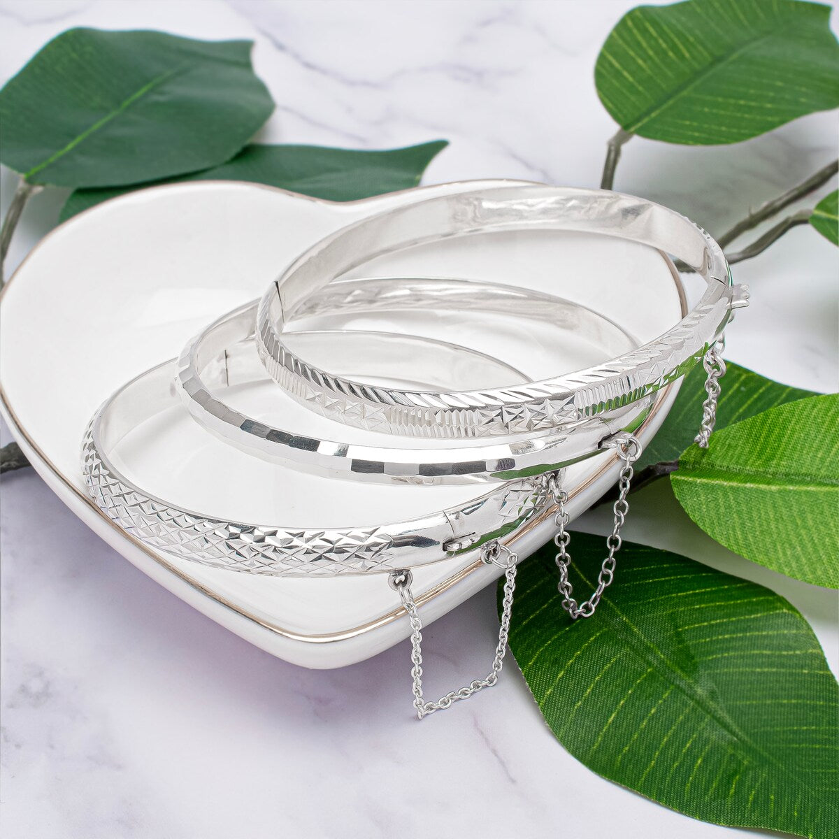 Victoria Townsend .925 Sterling Silver Hammered Bangle Bracelet