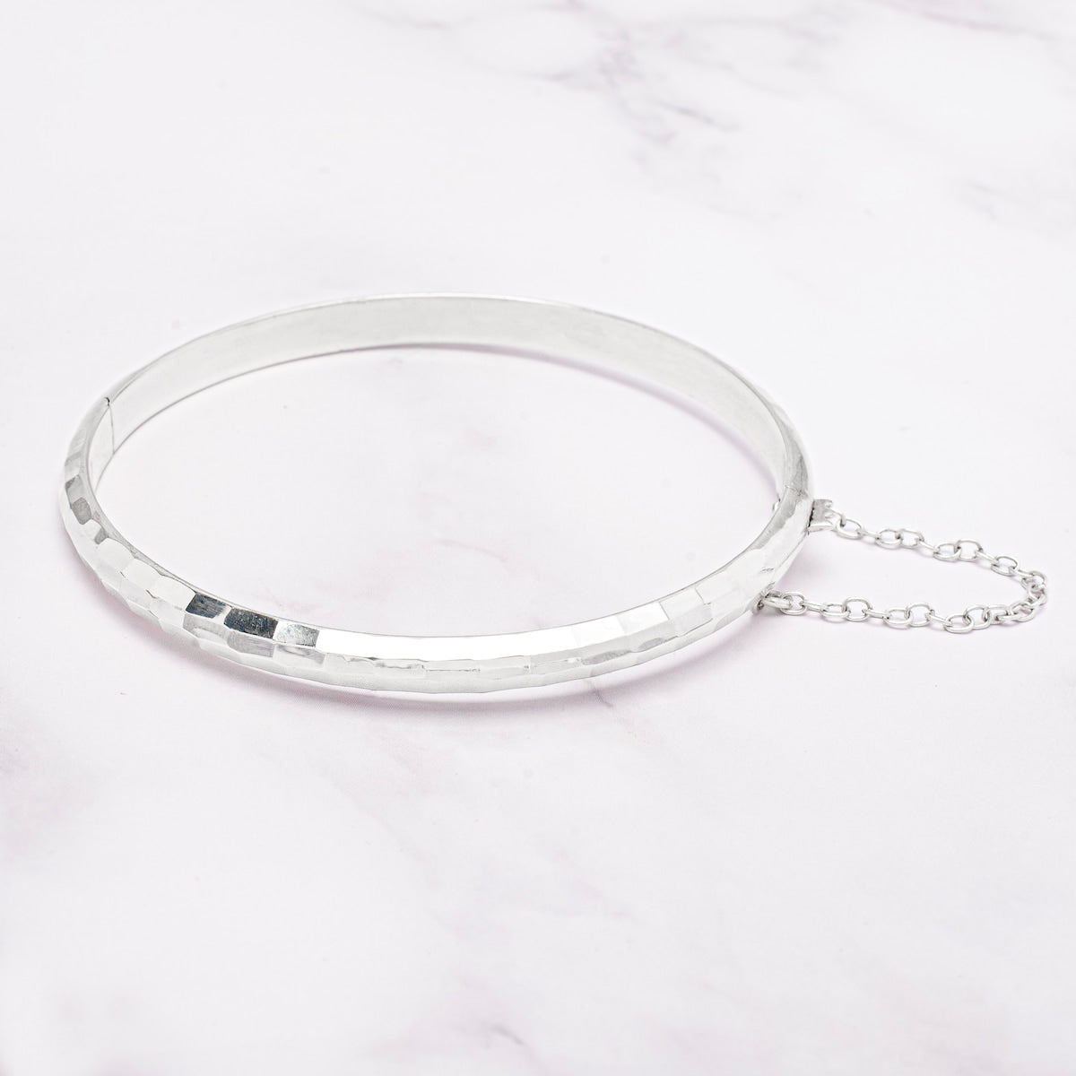 Victoria Townsend .925 Sterling Silver Hammered Bangle Bracelet