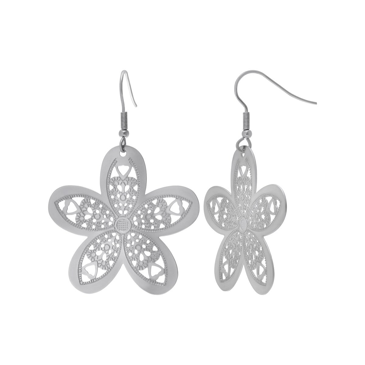 Victoria Townsend Silver-Plated Stainless Steel Intricate Flower Earrings