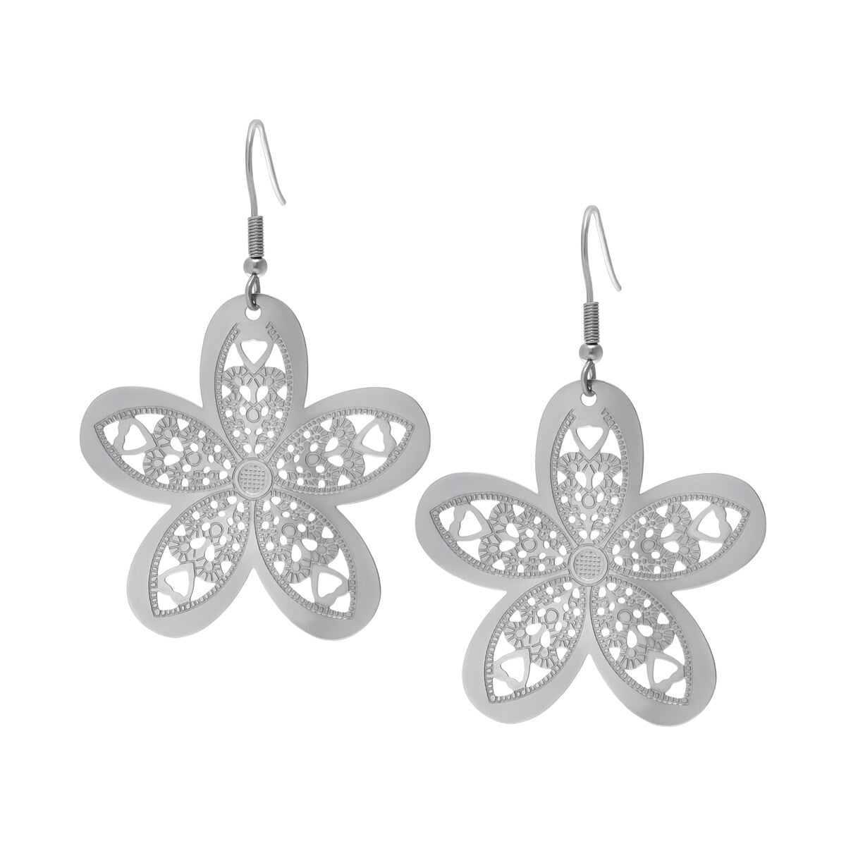 Victoria Townsend Silver-Plated Stainless Steel Intricate Flower Earrings