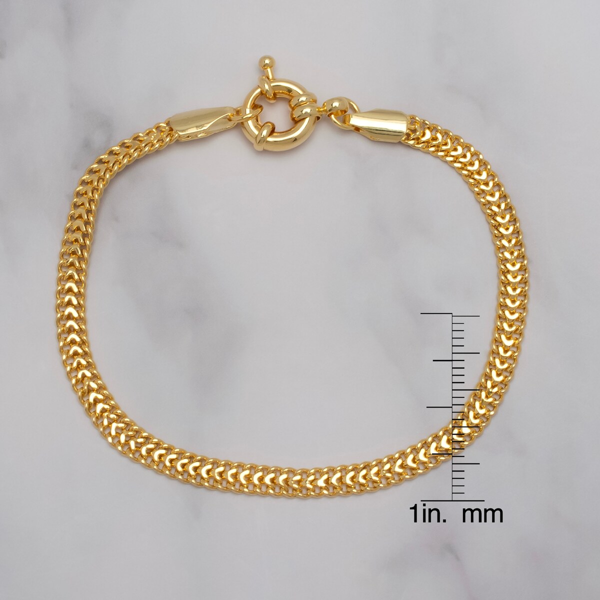 Victoria Townsend Yellow Gold Plated Wheat Chain Bracelet