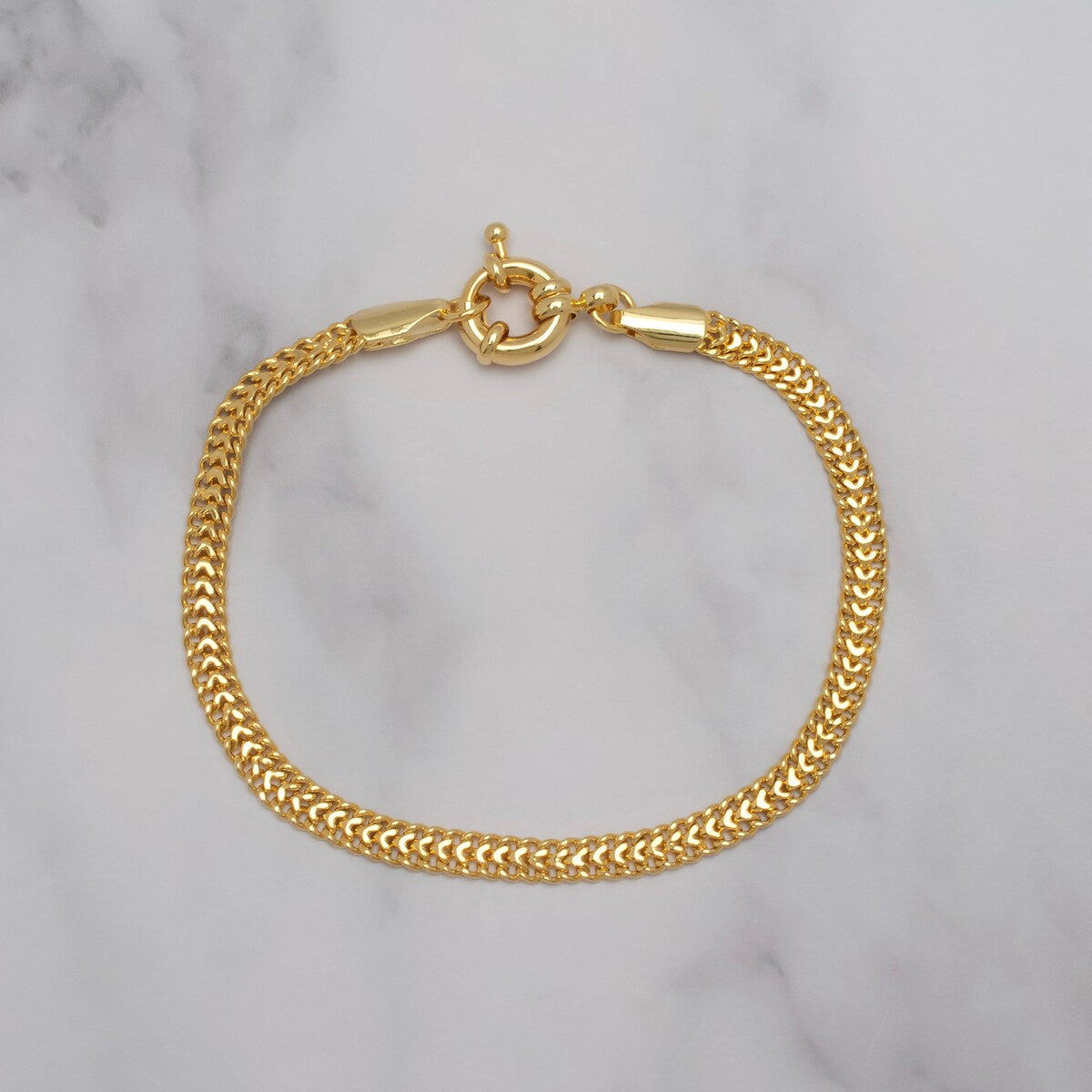 Victoria Townsend Yellow Gold Plated Wheat Chain Bracelet
