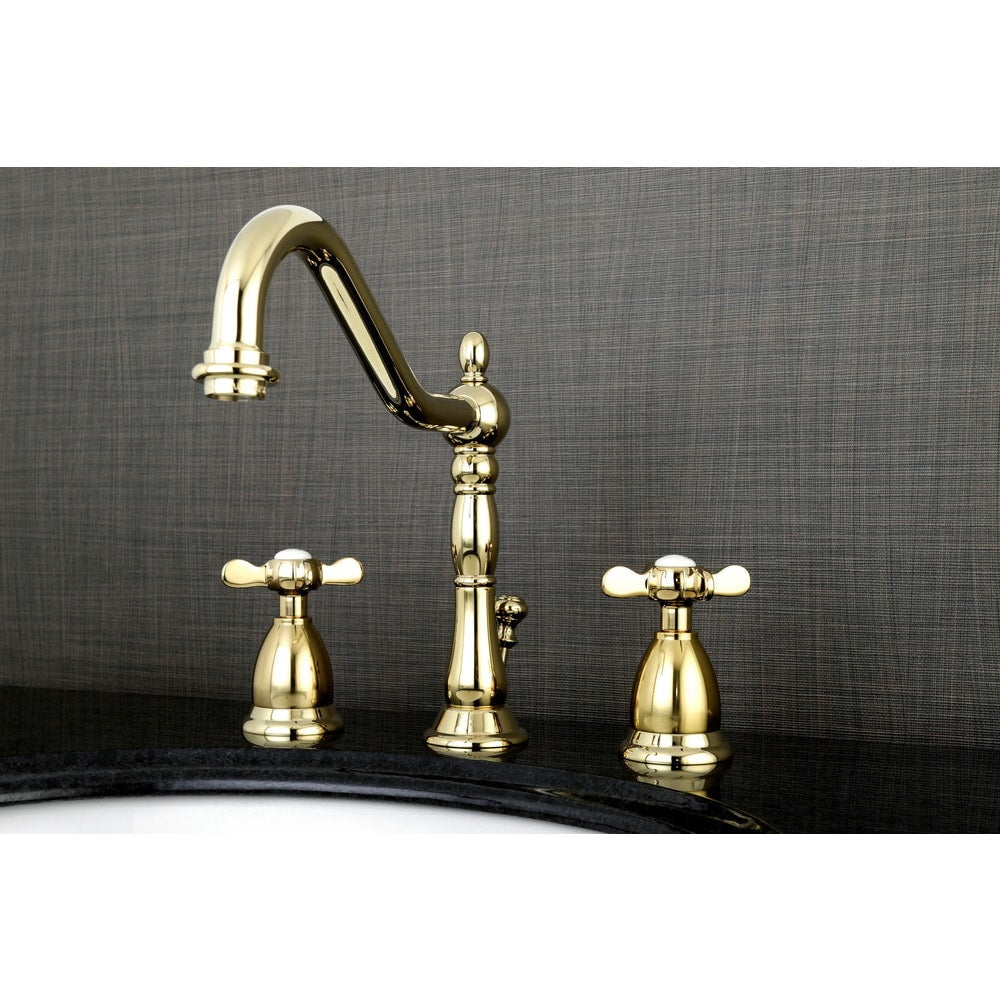 Kingston Brass Victorian Cross-Handles Widespread Bathroom Faucet