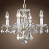 Victorian Design 4 Light 15" Gold Chandelier With Clear European Crystals - 12.00