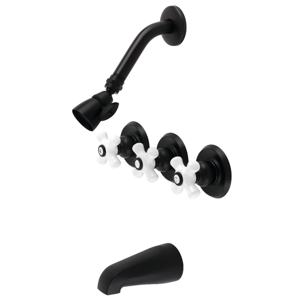 Kingston Brass Victorian Three-Handle Tub and Shower Faucet