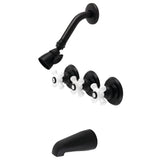 Kingston Brass Victorian Three-Handle Tub and Shower Faucet