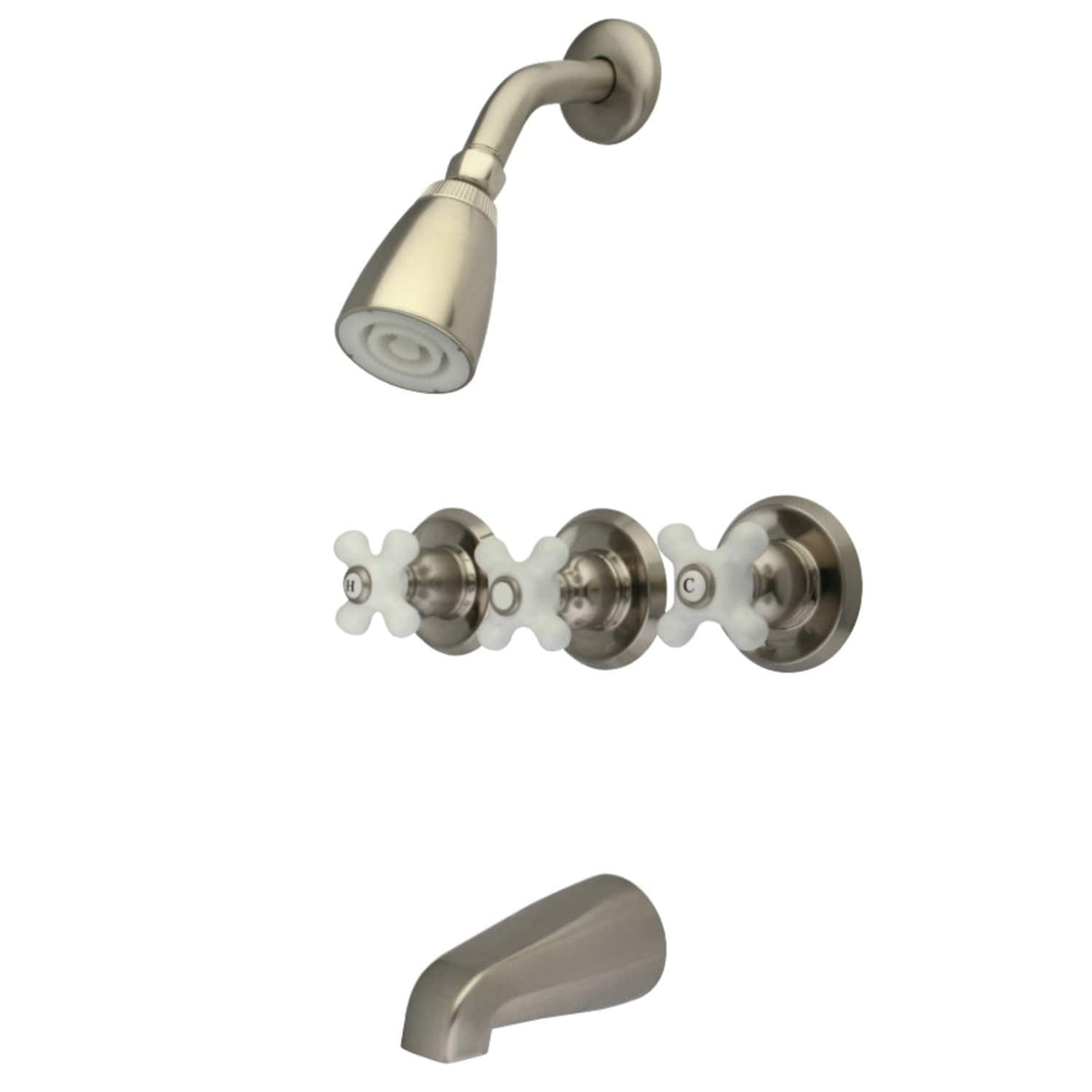 Kingston Brass Victorian Three-Handle Tub and Shower Faucet