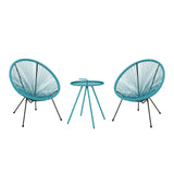 Vida Outdoor Woven 3 Piece Chat Set by Christopher Knight Home