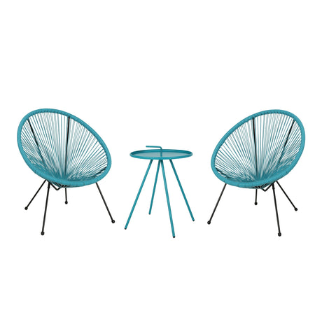 Vida Outdoor Woven 3 Piece Chat Set by Christopher Knight Home