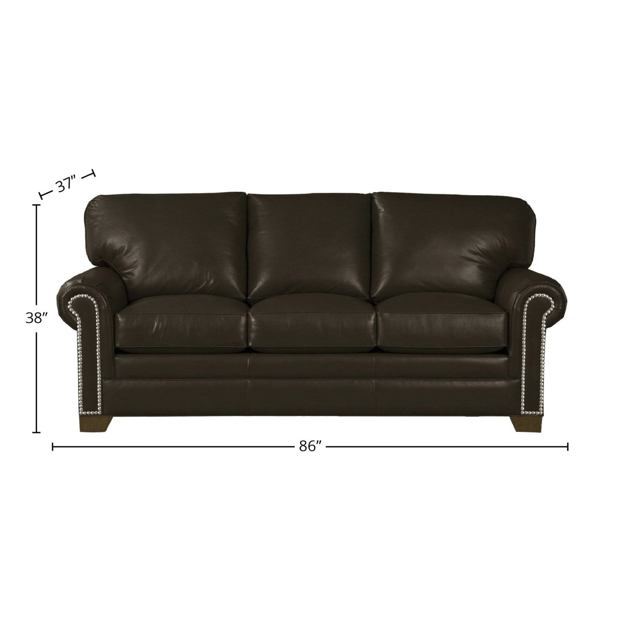 Vidonia 86" Wide Genuine Leather Sofa